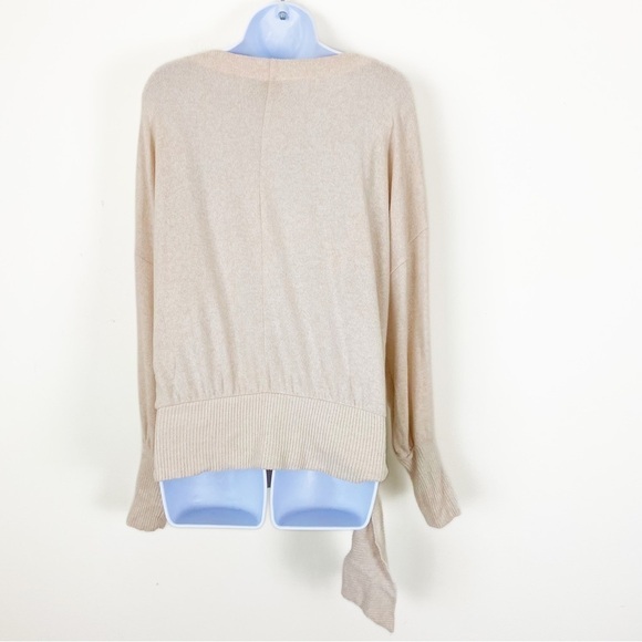ANTHROPOLOGIE SATURDAY SUNDAY Payton Brushed Fleece Tie Front Sweater XS boho - Picture 5 of 7